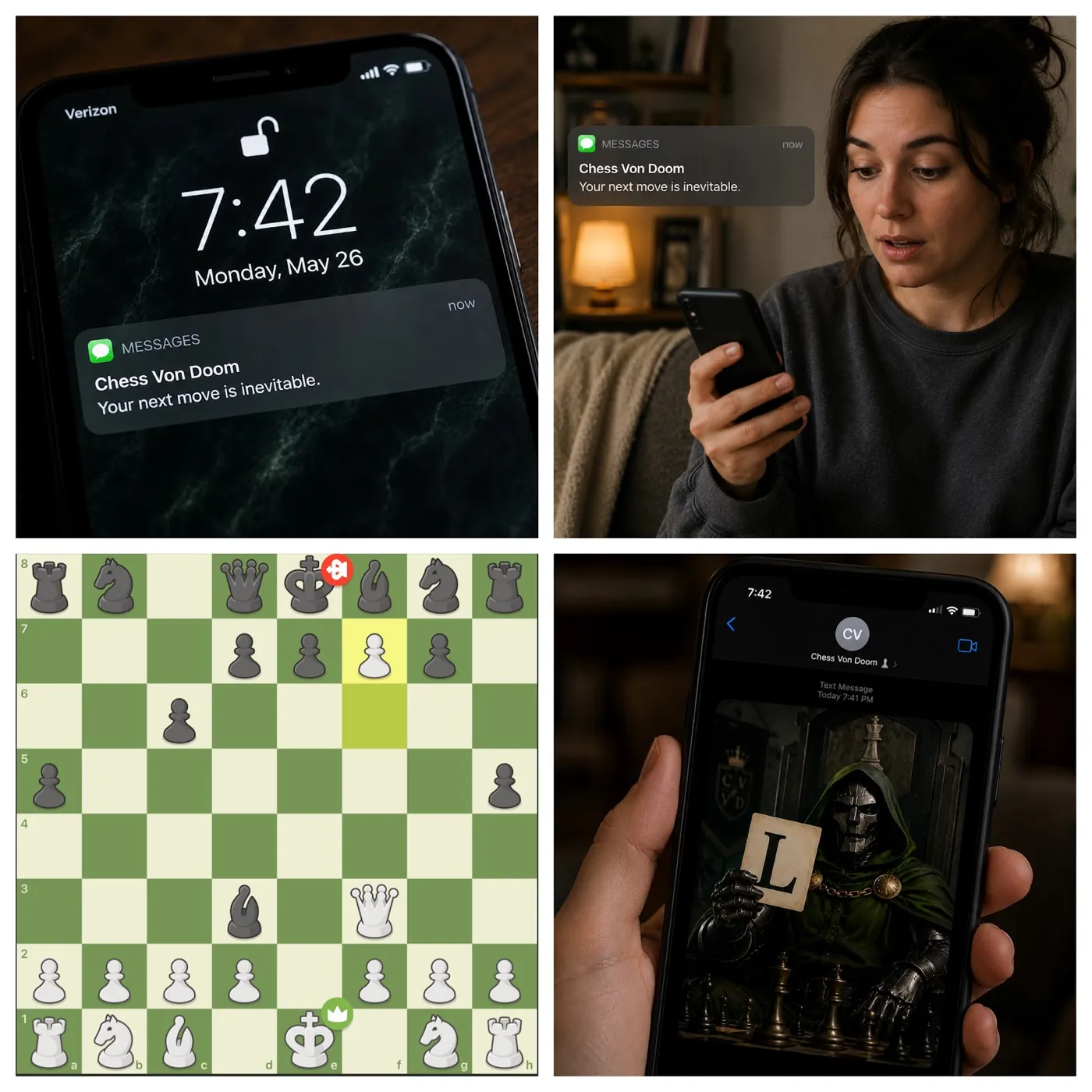 Text from Escape Tilt City: your next move is inevitable